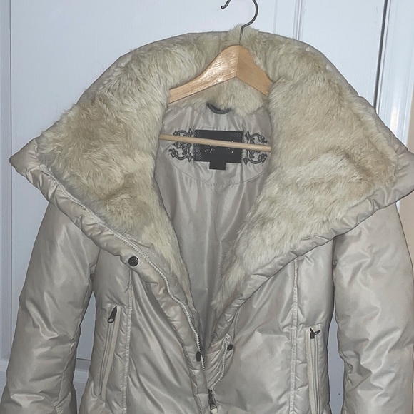 Geniune Vintage MACKAGE Women's Duck Down Winter Coat with Rabbit Fur Trim - Picture 6 of 12